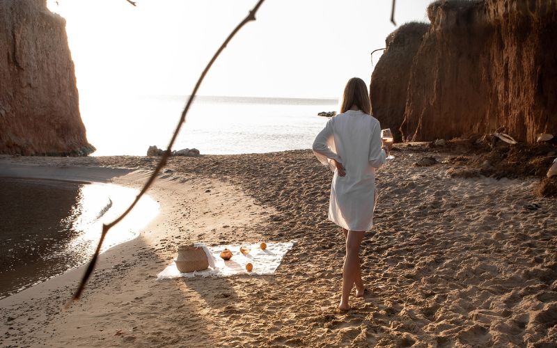 woman alone on beach
